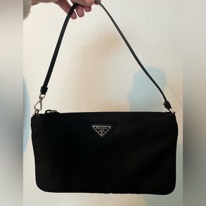 Prada Black Nylon Handbag/Wristlet
